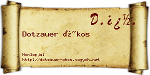 Dotzauer Ákos névjegykártya